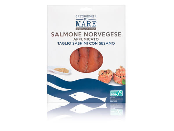 Salmon Sashimi Cut with Sesame seeds