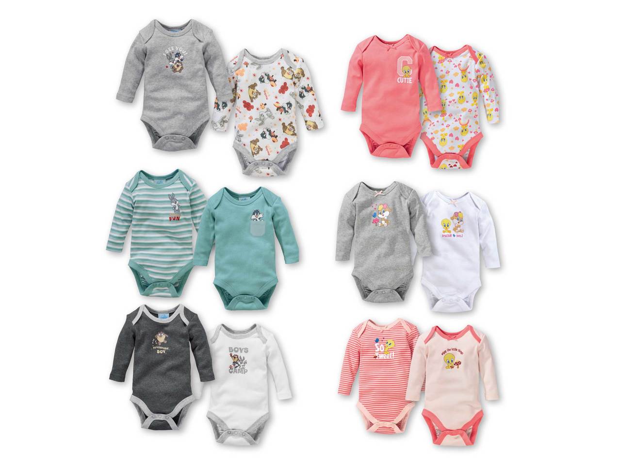 Baby Character Long-Sleeved Bodysuits