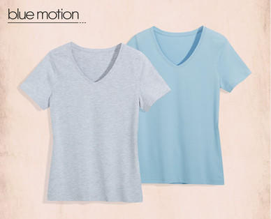 BLUE MOTION Damen-Basic-Shirts, Baumwolle (Bio), Doppelpkg.