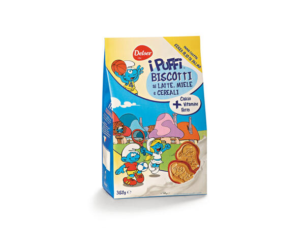 "I Puffi" Biscuits with milk, honey and cereals