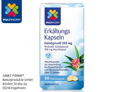 MULTINORM Erkältungskapseln Eukalyptusöl 200 mg²