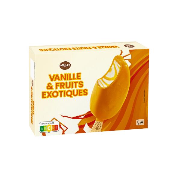 MUCCI(R) 				4 bâtonnets vanille fruits exotiques