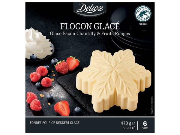 Flocon glacé vanille chantilly fruits rouges