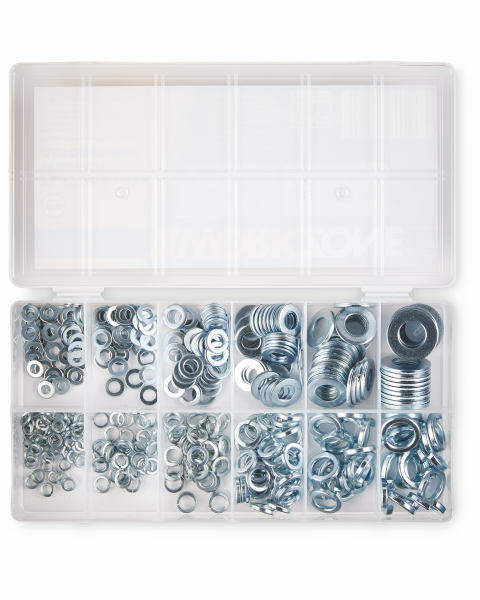350-Piece Flat and Lock Washer Mix