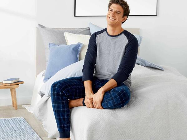Pijama de invierno cuadros azul hombre