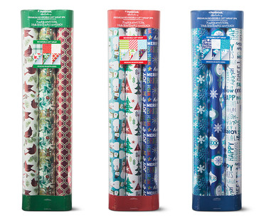 Pembrook 3-Pack Reversible Holiday Foil Gift Wrap