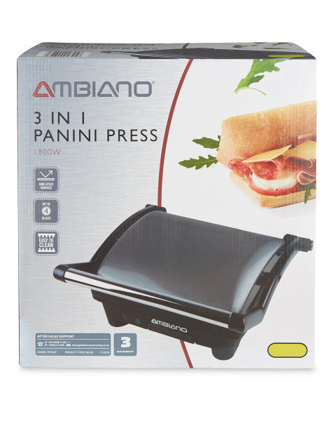 Ambiano 3 In 1 Panini Press