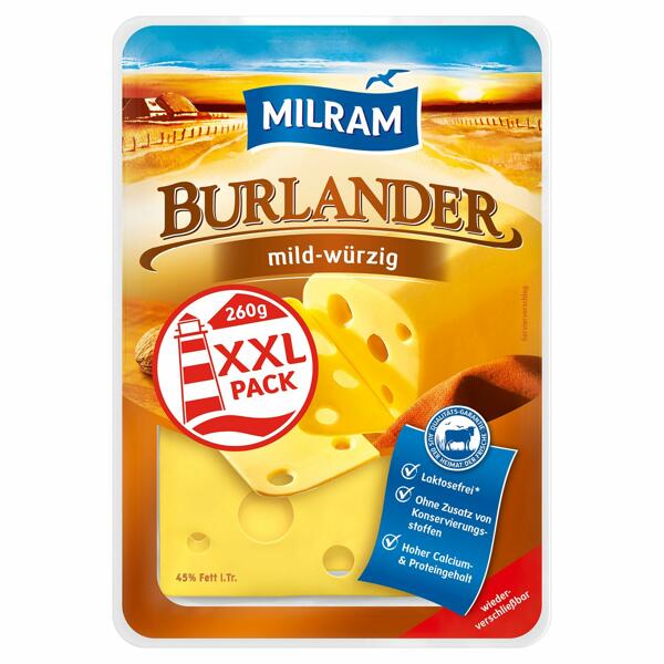 MILRAM Käsescheiben, XXL-Packung 260 g*