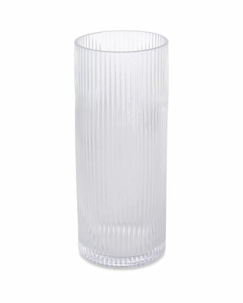 Clear Ribbed Glass Vase 2 Pack