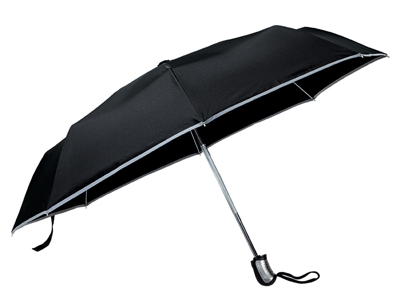 Parapluie de poche avec bandes rétroréfléchissantes
