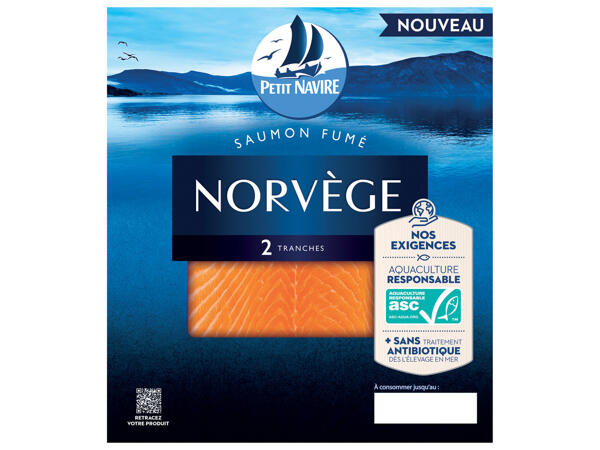 Petit Navire saumon ASC fumé de Norvège
