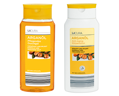 LACURA Arganöl Pflegendes Duschgel oder Anti-Aging Körperlotion