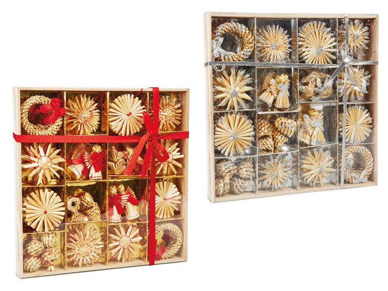 Set ornamente din paie pentru Crăciun, 4 modele