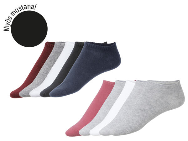 Livergy(R) / Esmara(R) Miesten ja naisten lyhytvartiset sukat 5 paria