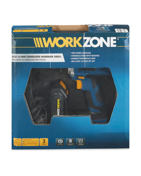 Workzone 20v Cordless Hammer Drill