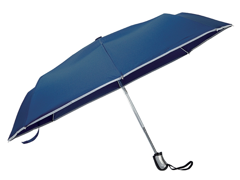 Parapluie de poche avec bandes rétroréfléchissantes