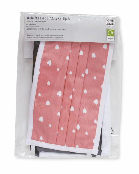 Adult Hearts Face Covering 3 Pack