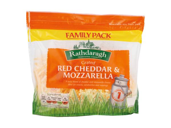 FAMILY PACK GRATED RED CHEDDAR & MOZZARELLA
