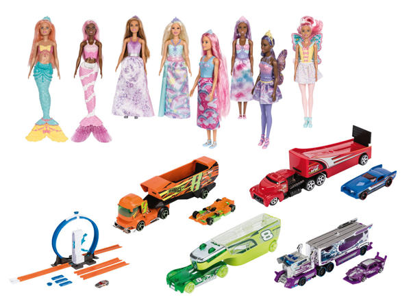 Mattel(R) Barbie-nukke tai Hot Wheels -lelu