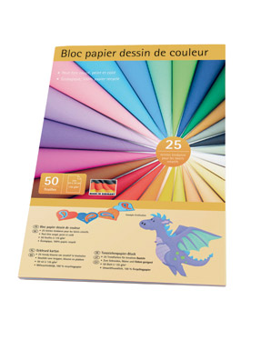 Bloc papier dessin de couleur