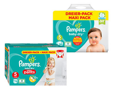 Pampers Dreier-Pack Baby Dry Windeln oder Pants