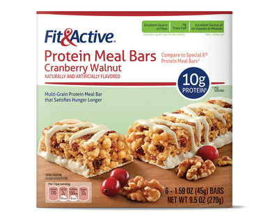 Fit & Active Cranberry Walnut or Chocolate Caramel Protein Meal Bars