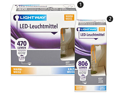 LIGHTWAY(R) LED-Glasserie, nicht dimmbar, 1er-/2er-Set