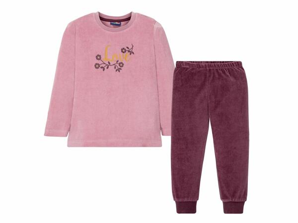 Pijama terciopelo rosado infantil