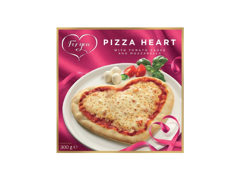 Pizza in hartvorm