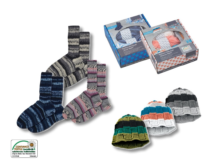 Kit de tricot pour chaussettes/crochet pour bonnets