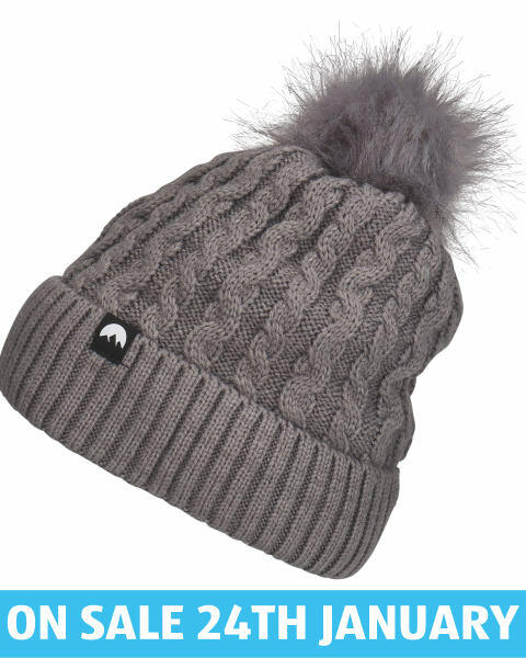 Adult's Dark Grey Pom Pom Knit Hat