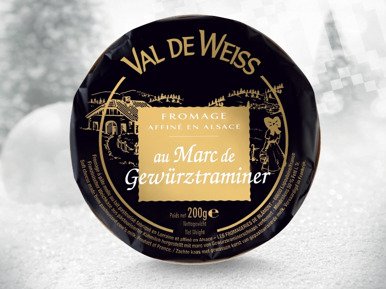 Brânză moale rafinată cu distilat Marc de Gewürztraminer