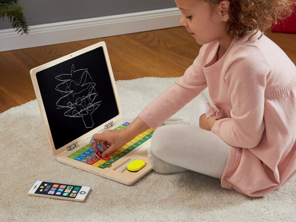 Kid's Magnetic Clock or Wooden Laptop