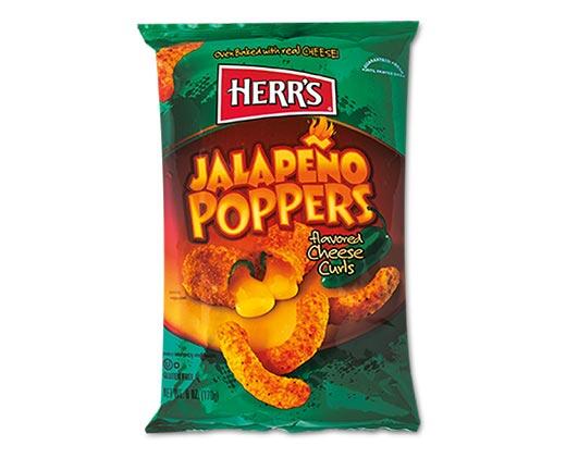 Herr's 
 Cheese Curls Jalapeno Poppers or Buffalo Blue Cheese