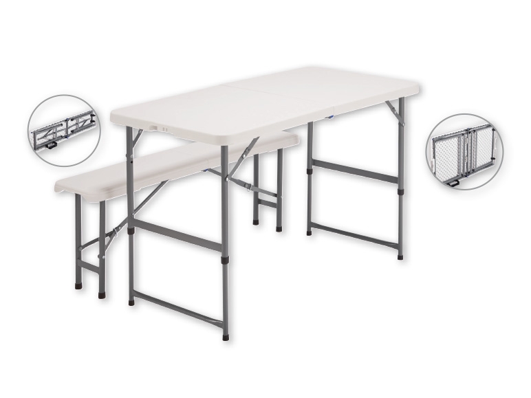 FLORABEST(R) Folding Table 118 x 61 x 54-73.5cm