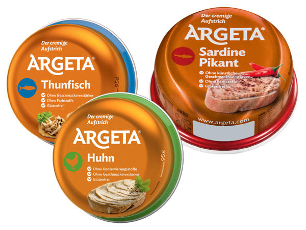 ARGETA Hühner-/Thunfisch-Aufstrich, Sardinen oder Halal