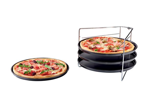 Set teglie per pizza con supporto, 5 pezzi