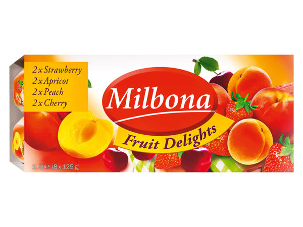 MILBONA Gerührter Joghurt mit Fruchtfleisch 8x 125 g