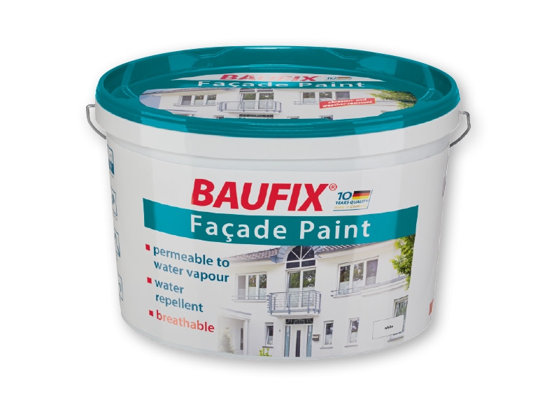 Baufix(R) 10L White Matt Outdoor Masonry Paint