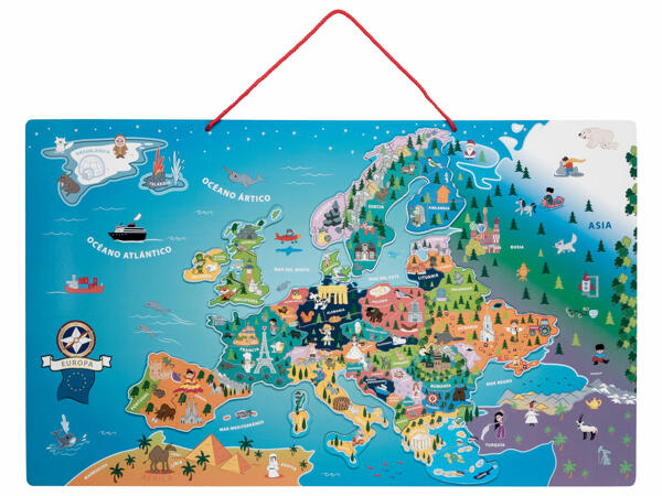 Playtive Junior(R) Mapa Mundo/ Europa de Madeira para Criança