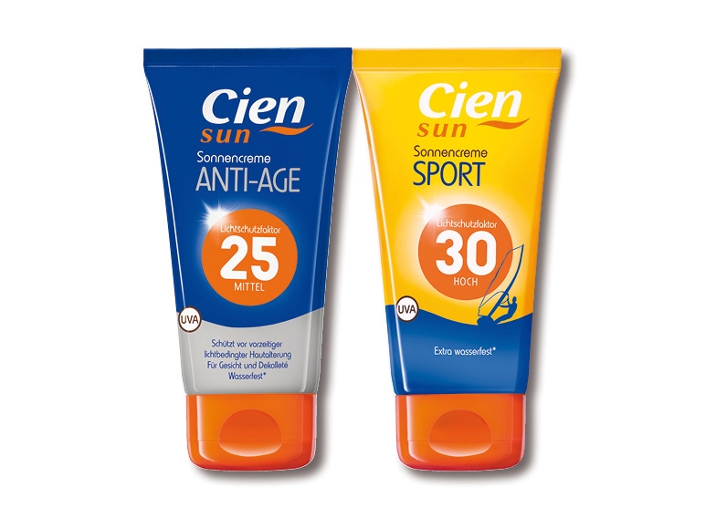 Crème solaire anti-âge et sport, IP 25 et 30