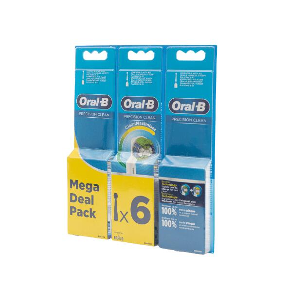 ORAL-B(R) 				Brossettes Precision Clean, 6 pcs