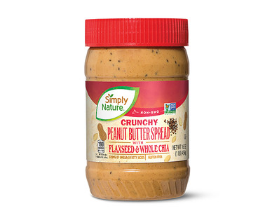 Simply Nature Crunchy Peanut Butter Spread with Flaxseed and Chia