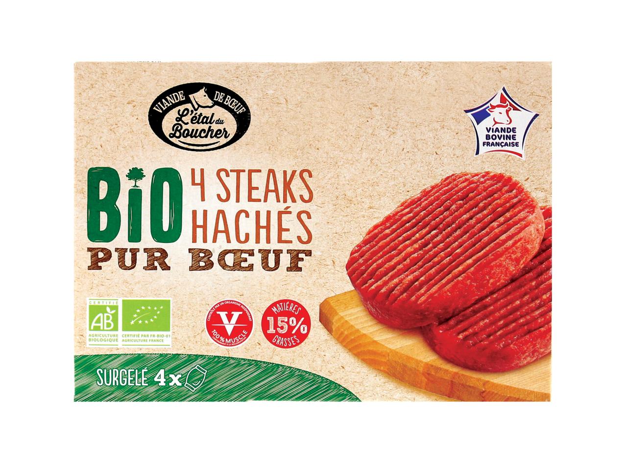 4 steaks hachés Bio1