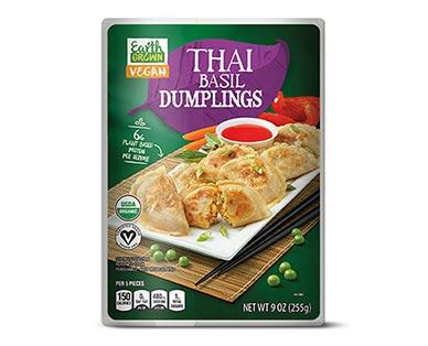Earth Grown 
 Tofu or Thai Basil Vegan Dumplings