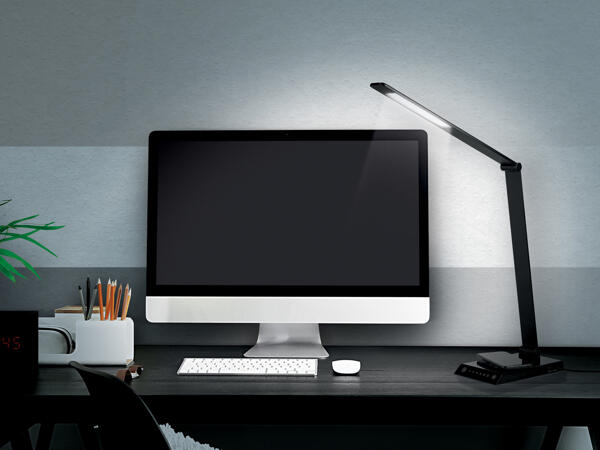 Lampada LED per scrivania con caricabatterie ad induzione