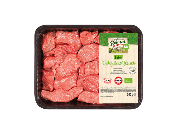 Frisches Bio-Rindsgulaschfleisch/Bio-Suppenfleisch