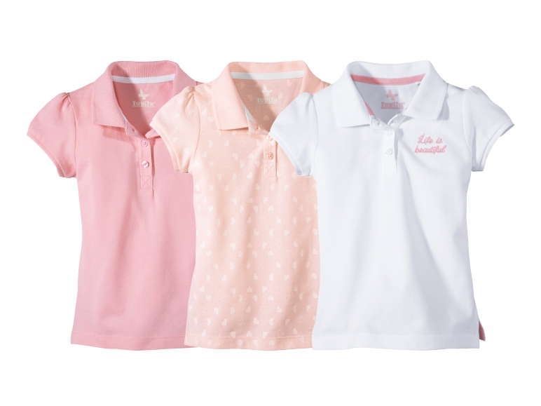 Set tricouri polo, fete / băieți, 1-6 ani, 2 bucăți, 3 modele