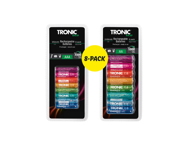 Tronic Laddningsbara batterier, 8-pack