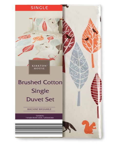 Leaf Print Cotton Single Duvet Set